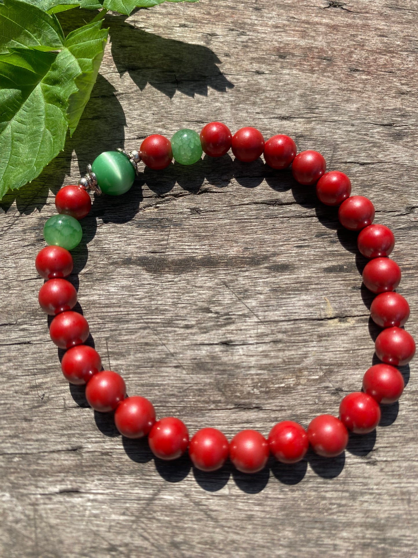 Natural cinnabar red sand 6mm bracelet