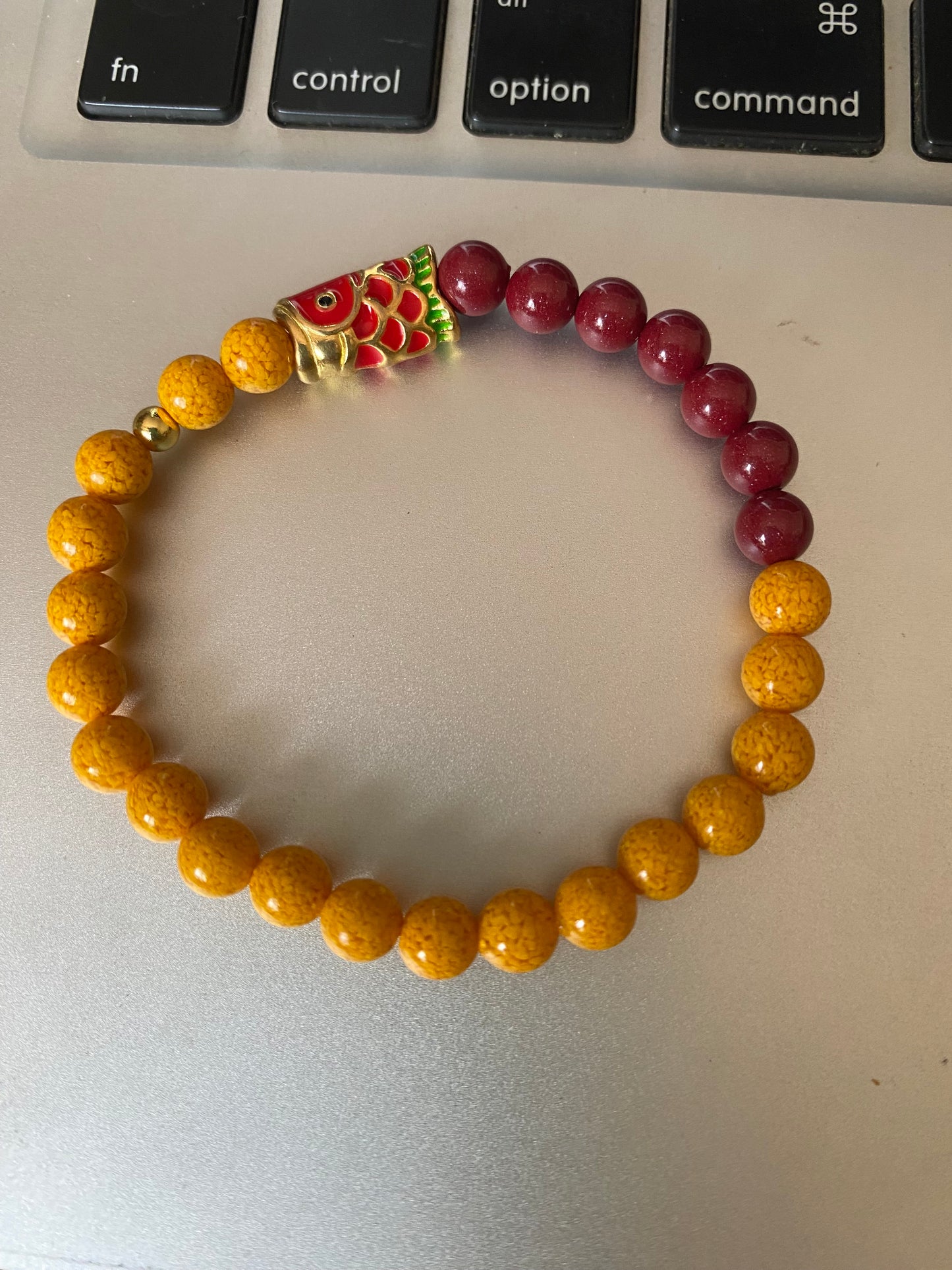 Lucky Koi Vermilion Purple Gold Sand realgar Bead Bracelet 🥰 Successfully landed