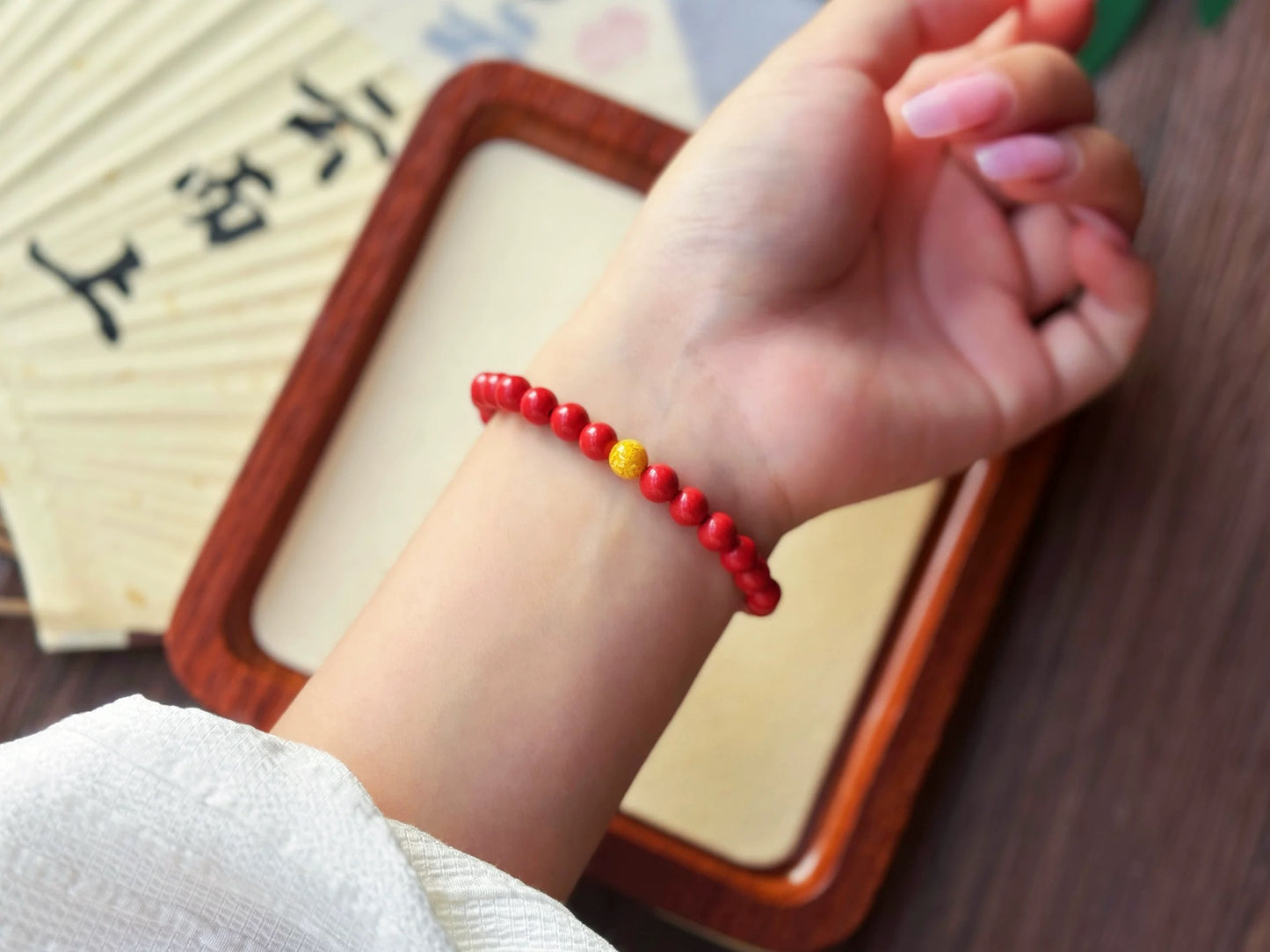 Cinnabar red sand ➕ Xionghuang bead bracelet