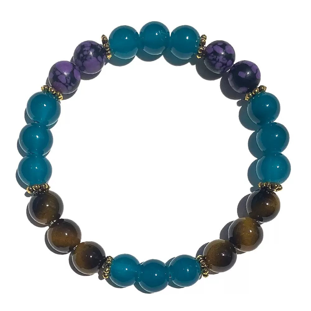 Popular Bracelet Prosperity and Good Luck Natural Stone Bracelet Tiger Eye Purple Crystal High Luxury