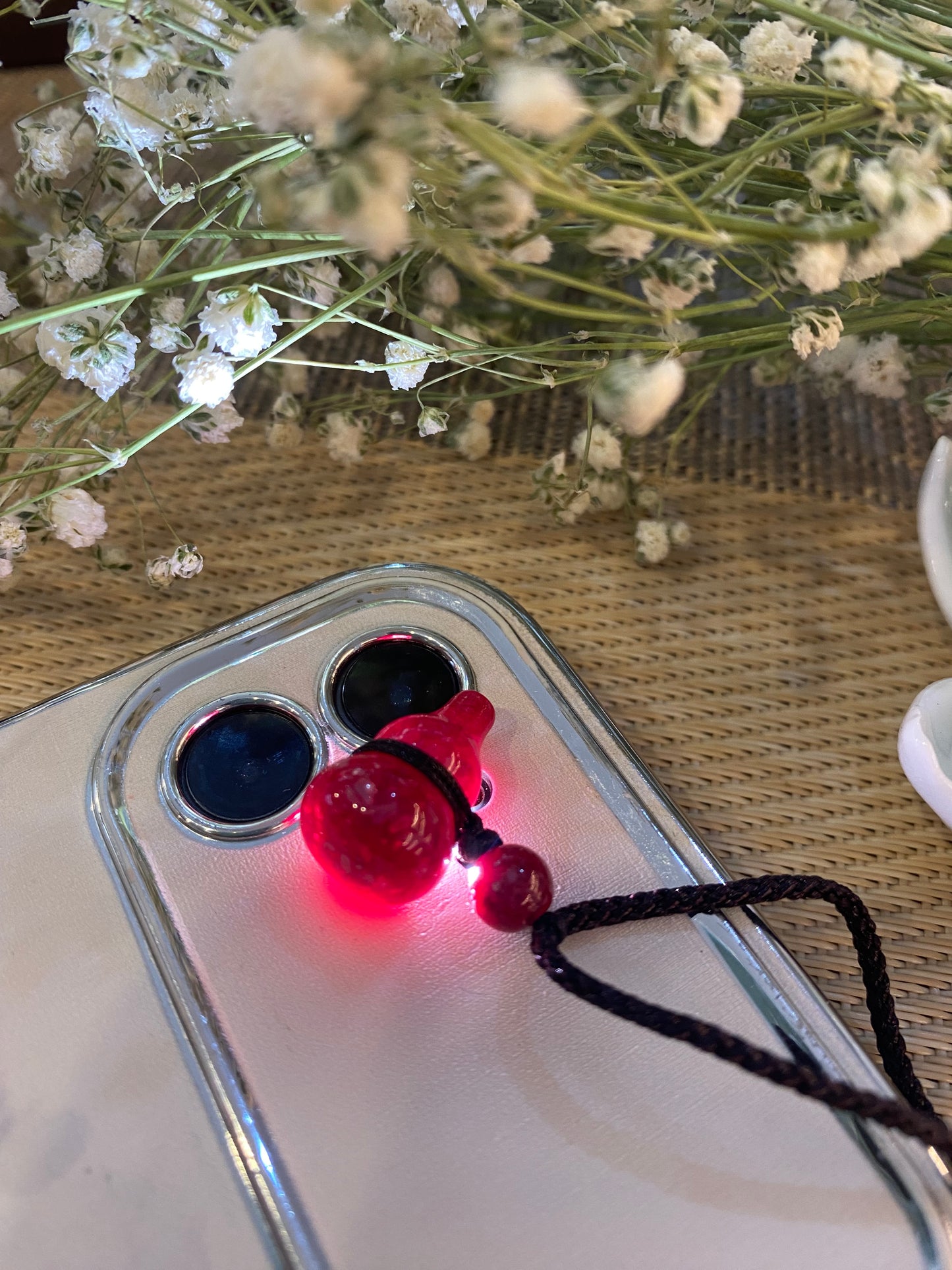 Cinnabar crystal sand gourd pendant