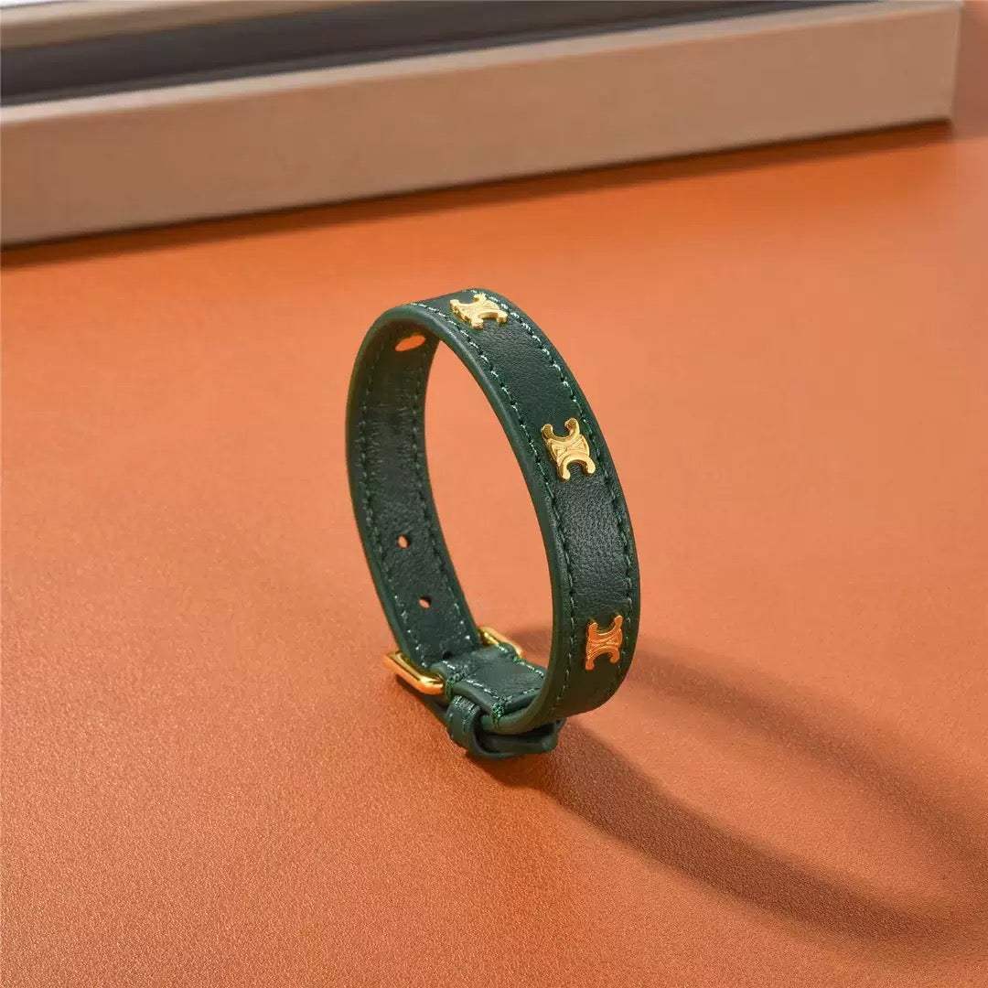 2025 New Product Triumphal Arch Vintage Cow Leather Bracelet for Women, European and American Niche Design, Retro Luxury Bracelet for Women