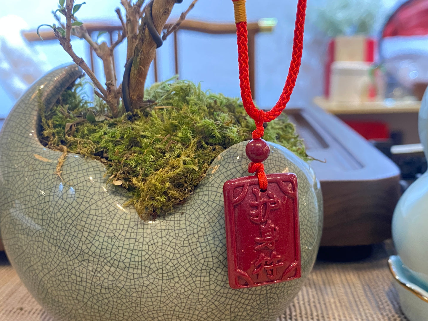 天然朱砂Natural cinnabar safety pendant