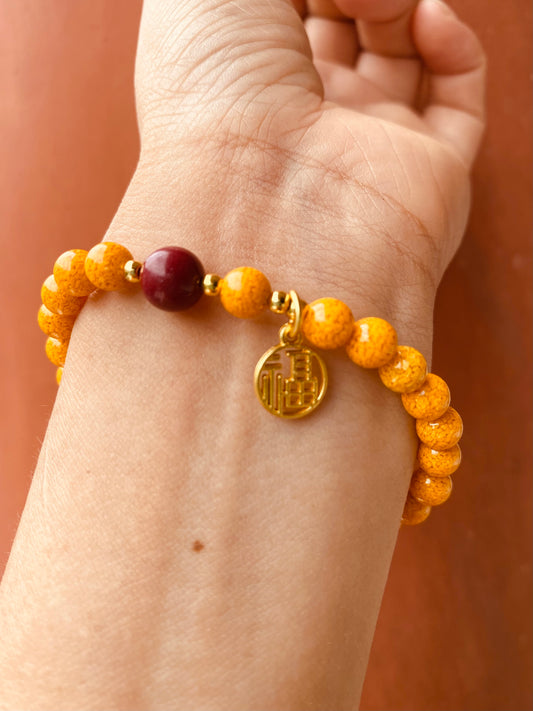 Natural realgar cinnabar bracelet💕