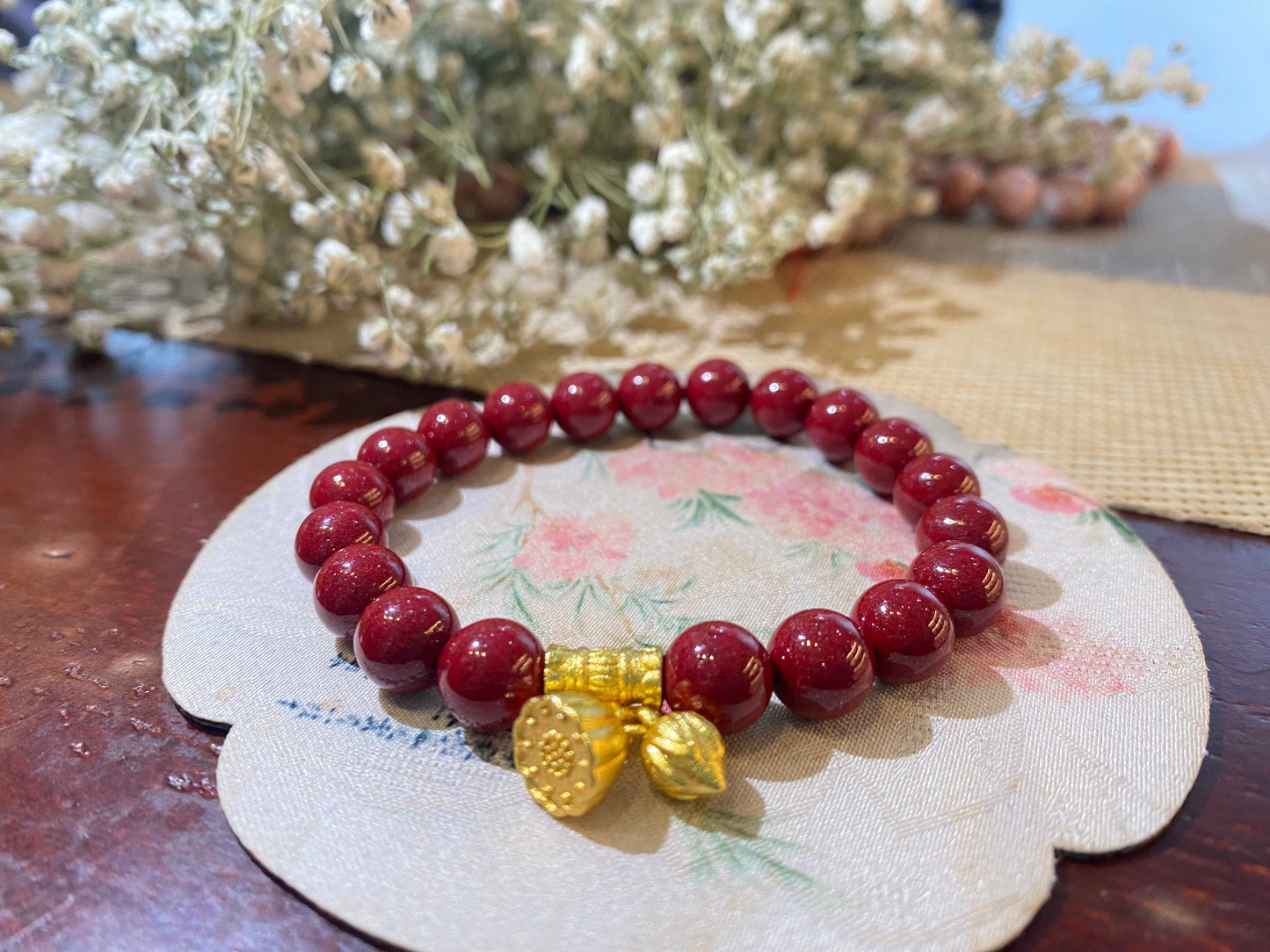 Natural crystal powder sand lotus bracelets