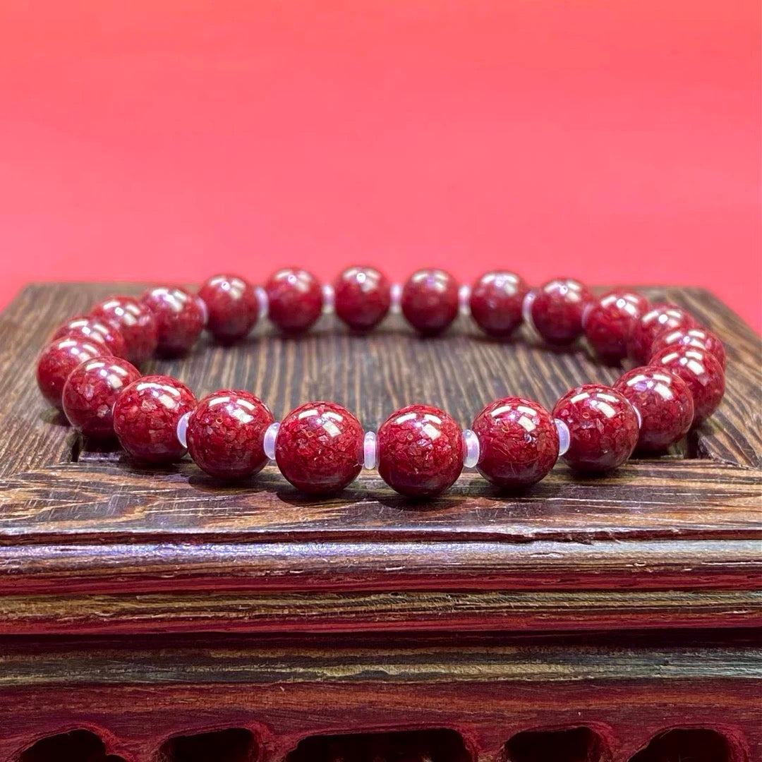 天然晶體砂Cinnabar crystal bracelet