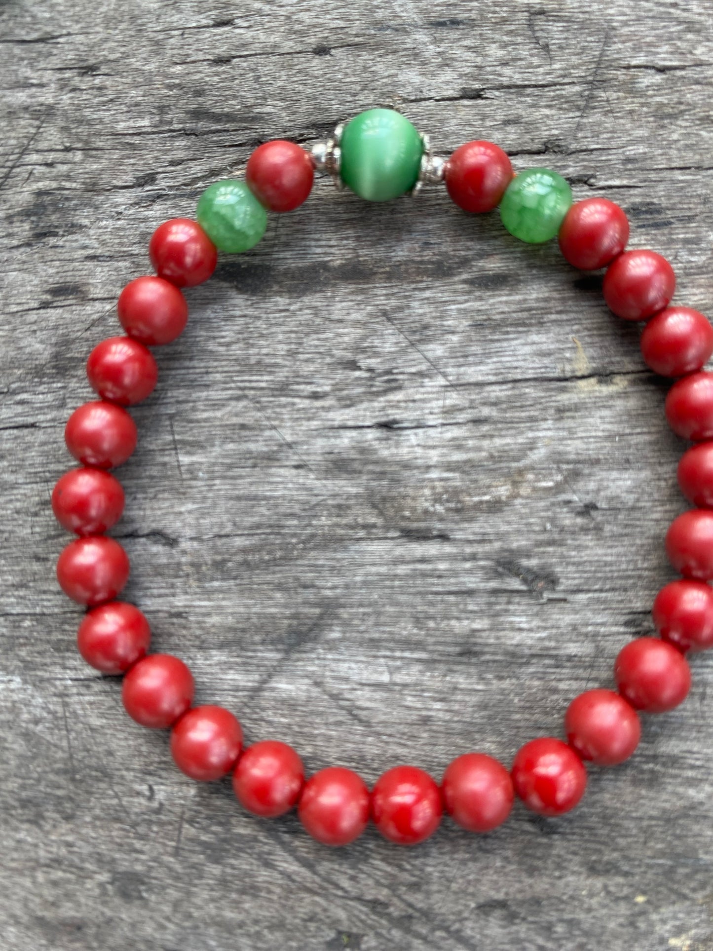 Natural cinnabar red sand 6mm bracelet