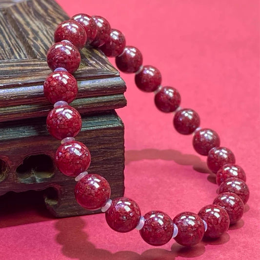 天然晶體砂Cinnabar crystal bracelet