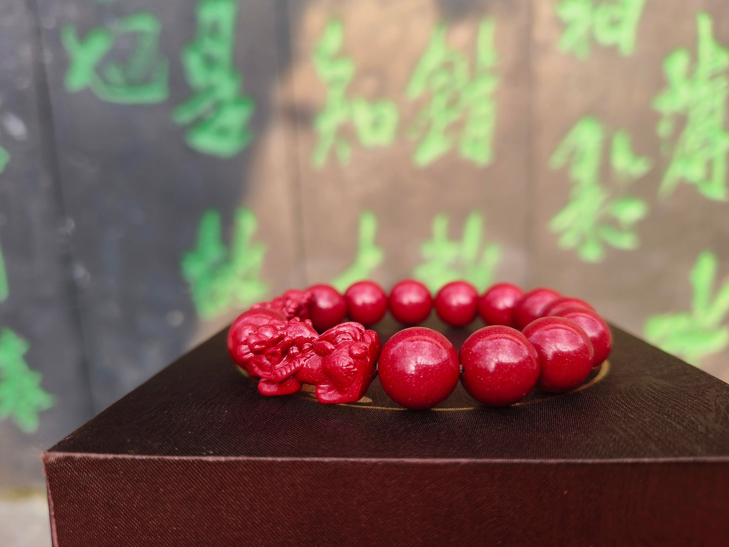 Natural Cinnabar Double Pixiu Bracelet