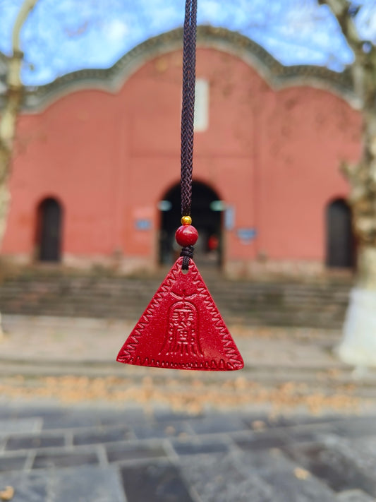 Natural cinnabar triangle possession talisman