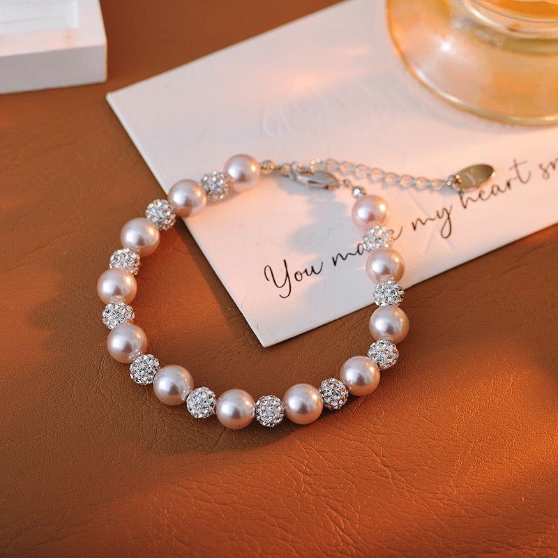 Fashionable design, girl pearl bracelet, female niche temperament, exquisite and dazzling bracelet necklace jewelry set, planet