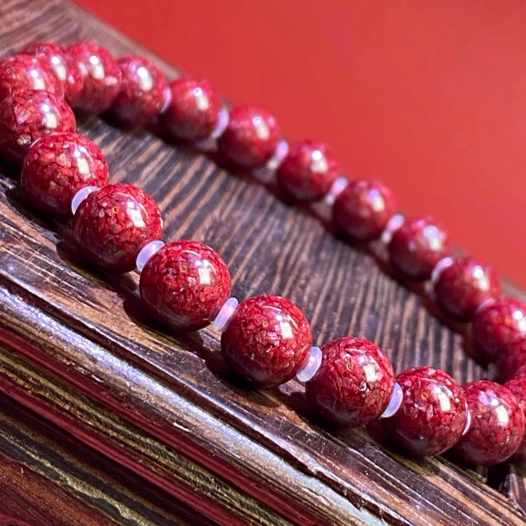 天然晶體砂Cinnabar crystal bracelet