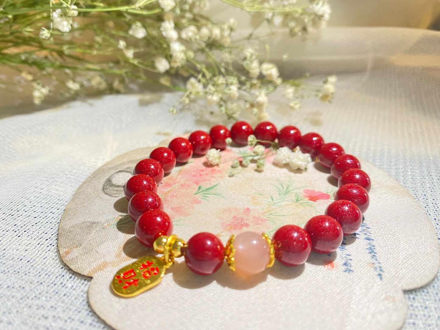 Natural crystal powder sand blessing bracelet