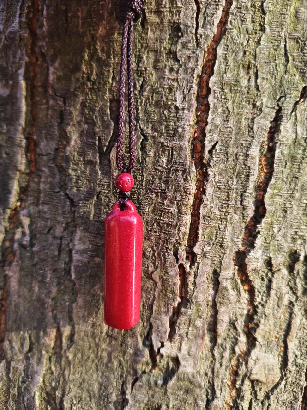 Natural cinnabar no event pendant