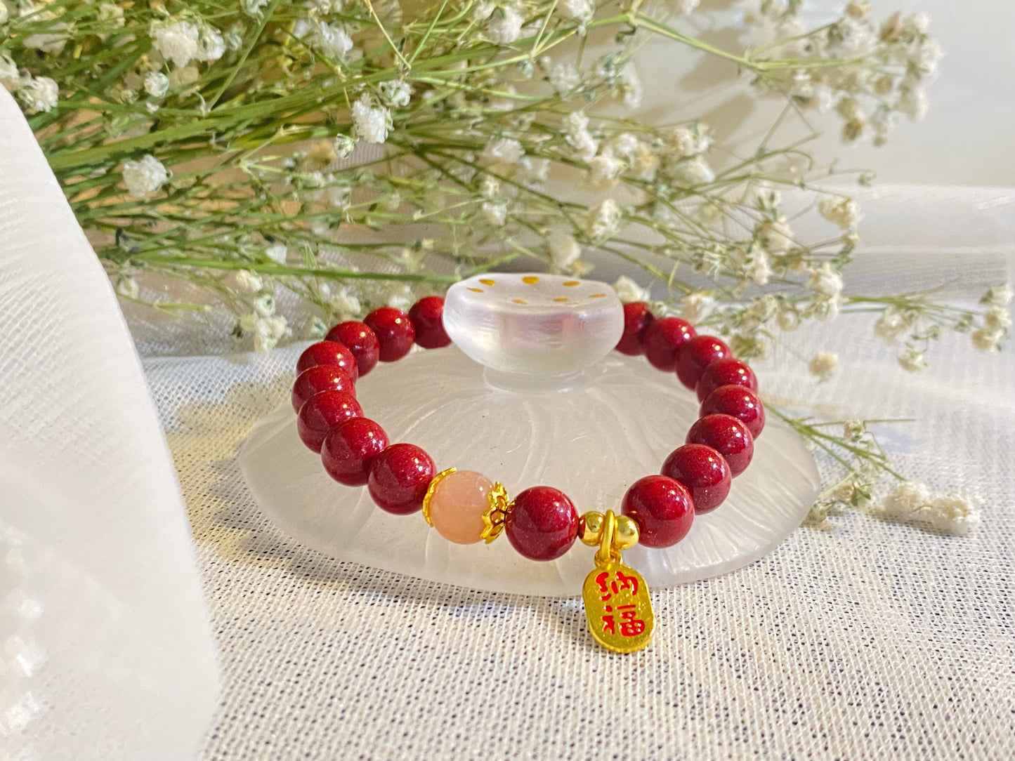 Natural crystal powder sand blessing bracelet