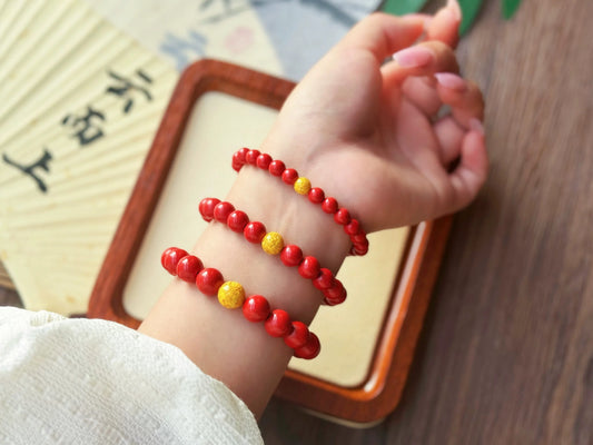 Cinnabar red sand ➕ Xionghuang bead bracelet