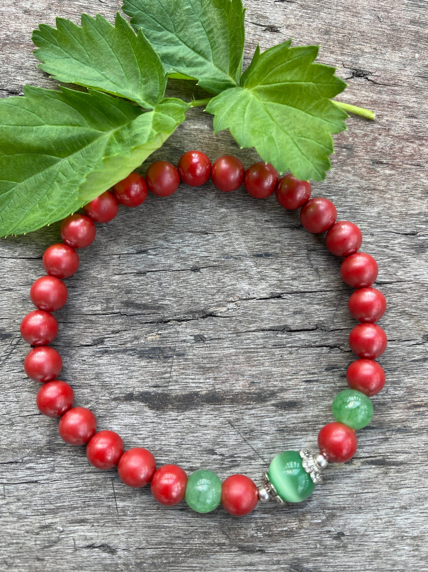 Natural cinnabar red sand 6mm bracelet