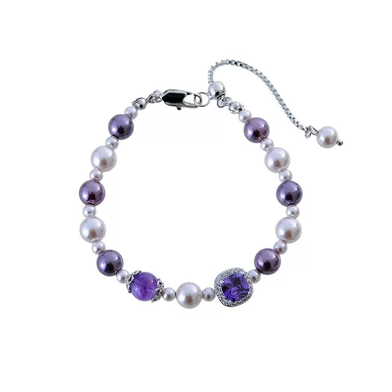 Popular amethyst pearl bracelet with niche design, elegant temperament, and high-end feel