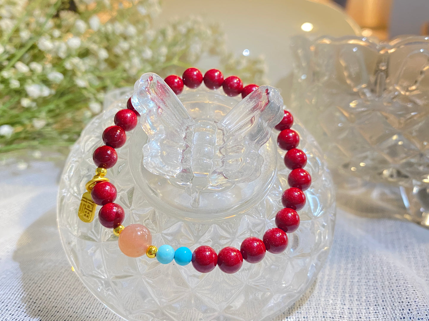 Natural cinnabar bracelet