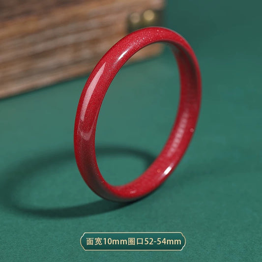 Natural cinnabar heart bracelet