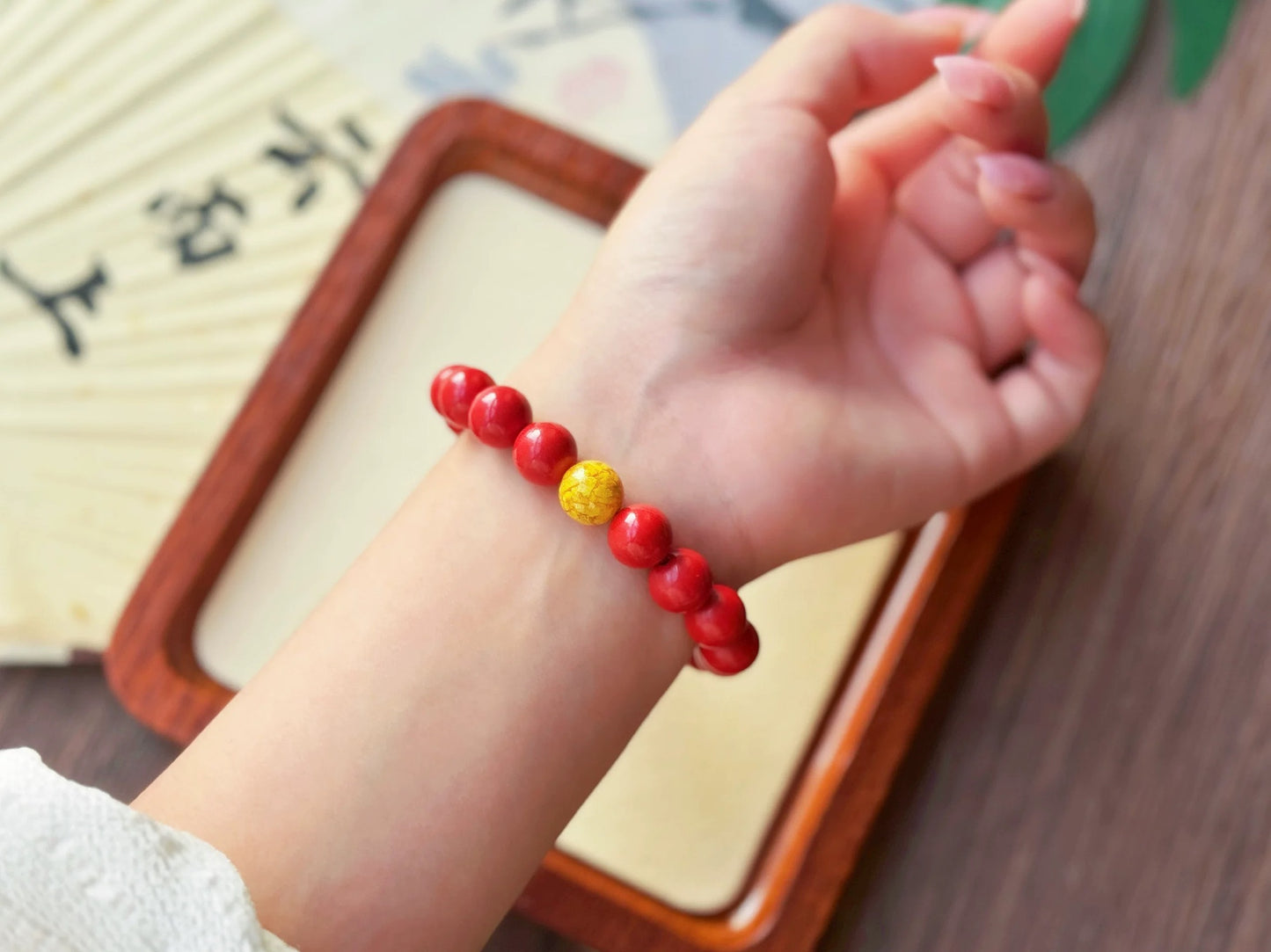 Cinnabar red sand ➕ Xionghuang bead bracelet