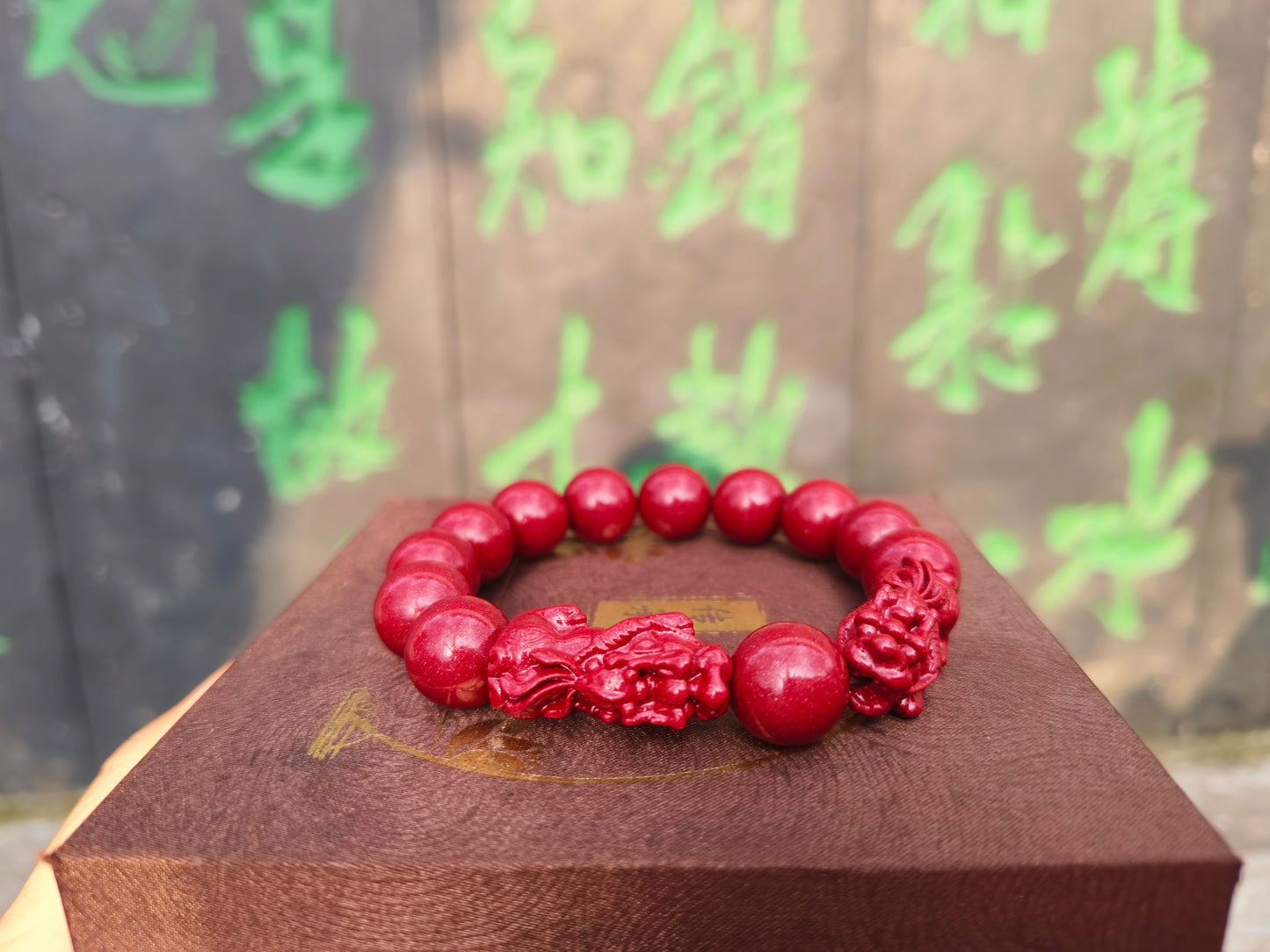 Natural Cinnabar Double Pixiu Bracelet