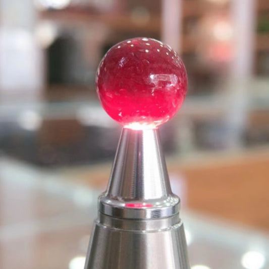 Natural cinnabar crystal dispersed beads.