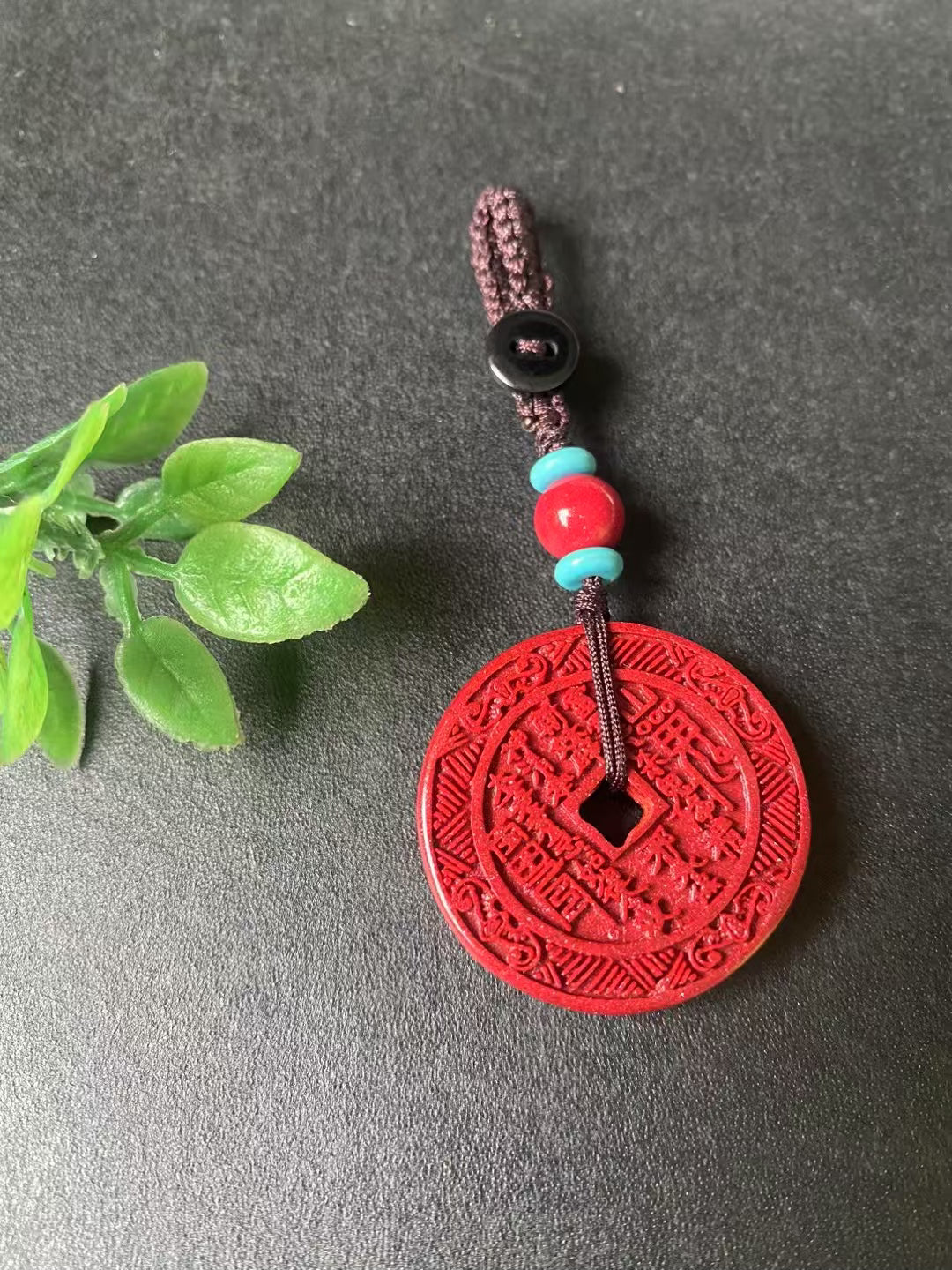 Cinnabar keychain, pendant.