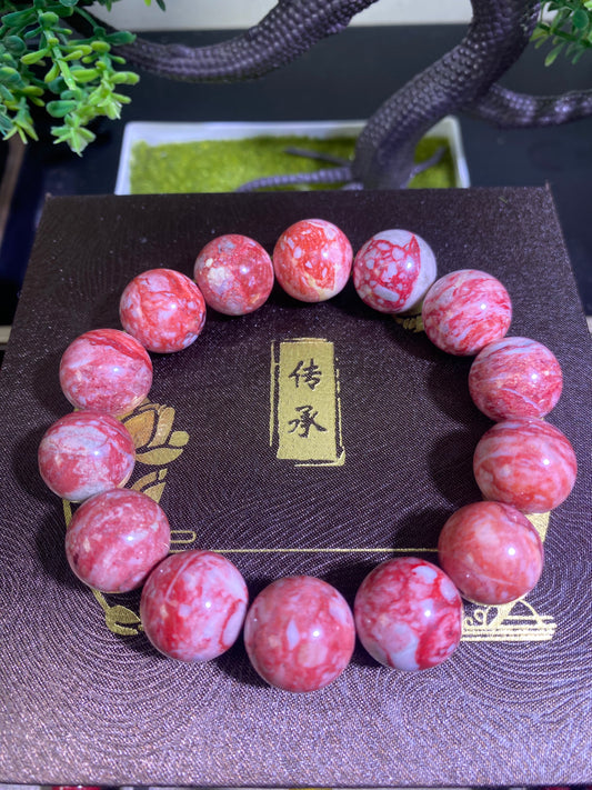 朱砂原石手串Cinnabar raw stone bracelet